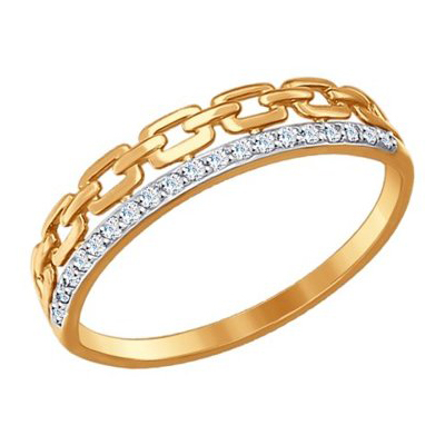 Золотое кольцо с фианитом