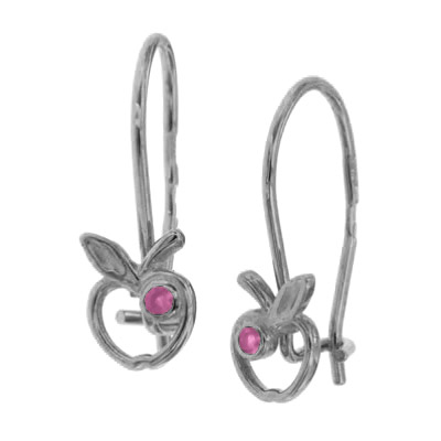 Серебряные cерьги классические с фианитом