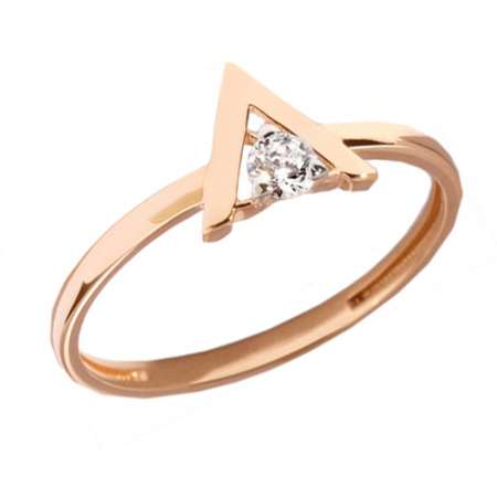 Золотое кольцо с фианитом