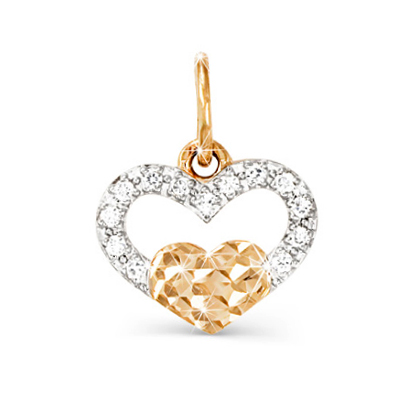 Золотая подвеска с фианитом