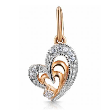 Золотая подвеска с фианитом