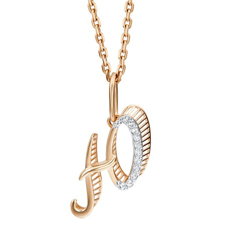 Золотая подвеска с фианитом