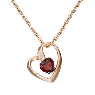 Золотая подвеска с гранатом