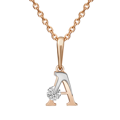 Золотая подвеска с фианитом