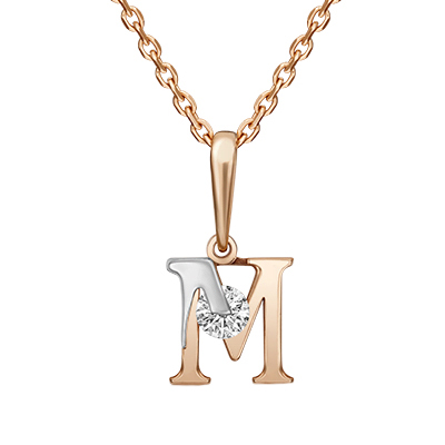 Золотая подвеска с фианитом