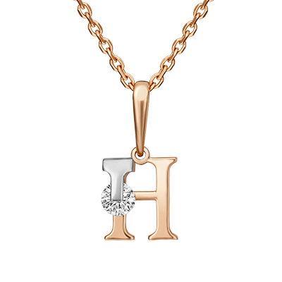 Золотая подвеска с фианитом