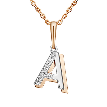 Золотая подвеска с фианитом