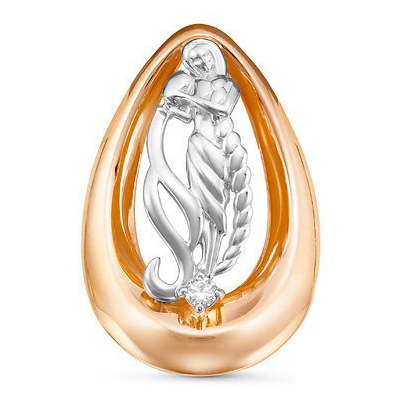 Золотая подвеска с фианитом