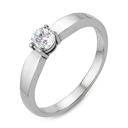 Кольцо из белого золота с бриллиантом