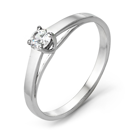 Кольцо из белого золота с бриллиантом