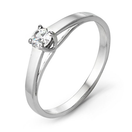 Кольцо из белого золота с бриллиантом