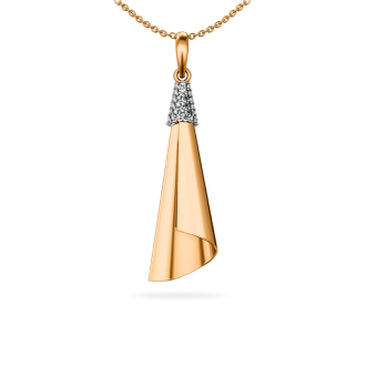 Золотая подвеска с фианитом