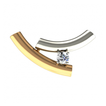 Брошь из золота с фианитом