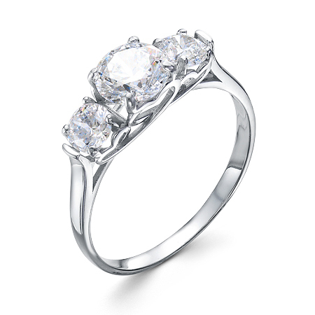 Кольцо из белого золота с фианитом