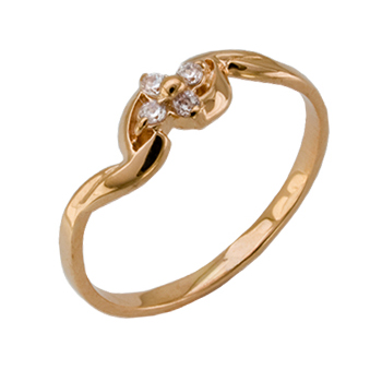 Золотое кольцо с фианитом