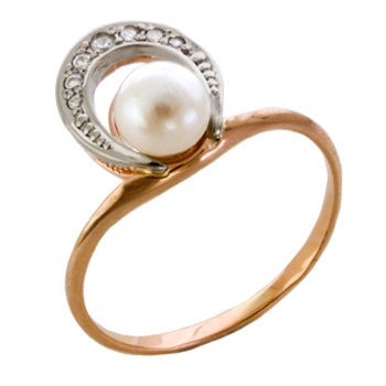 Золотое кольцо с жемчугом