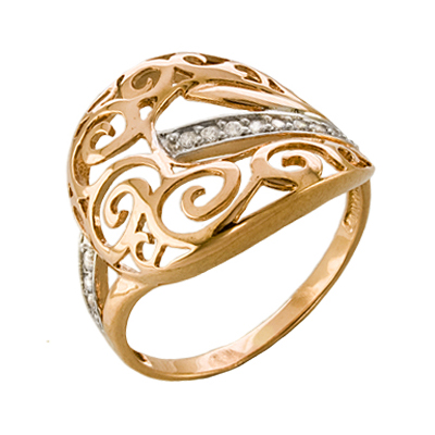 Золотое кольцо с фианитом