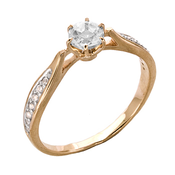 Золотое кольцо с фианитом