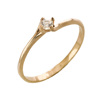 Золотое кольцо с фианитом