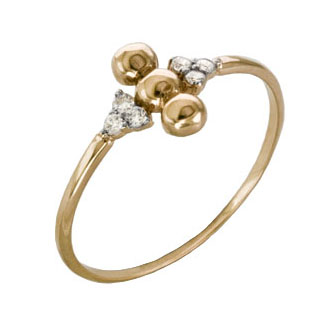 Золотое кольцо с фианитом