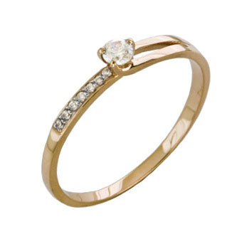 Золотое кольцо с фианитом