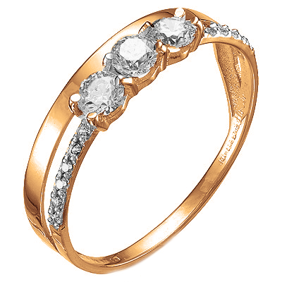 Золотое кольцо с фианитом