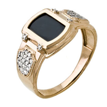 Печатка из золота с фианитом