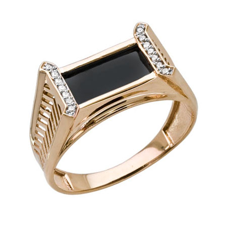 Печатка из золота с фианитом