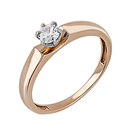 Золотое кольцо с фианитом