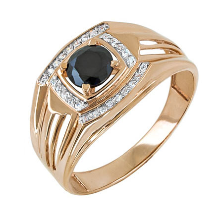 Печатка из золота с фианитом