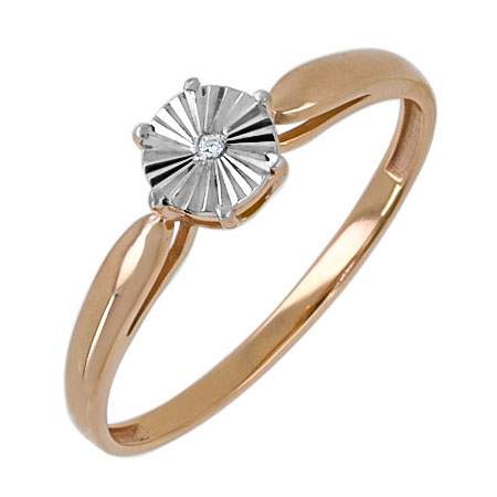 Золотое кольцо с фианитом