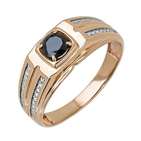 Печатка из золота с фианитом
