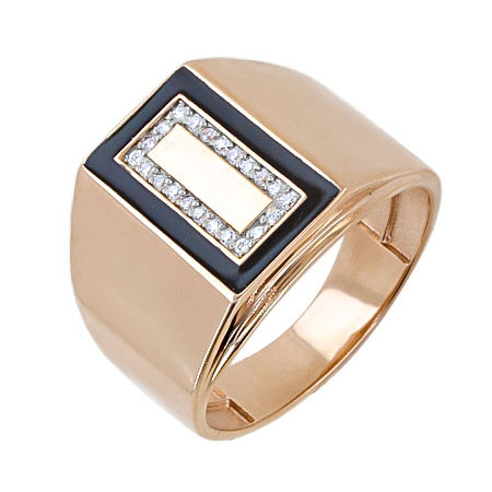 Печатка из золота с эмалью