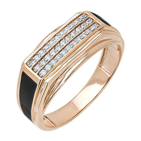 Печатка из золота с эмалью