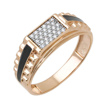 Печатка из золота с эмалью