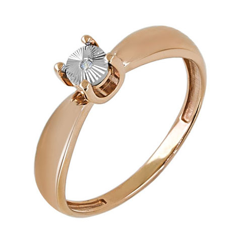 Золотое кольцо с фианитом