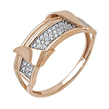 Золотое кольцо с фианитом