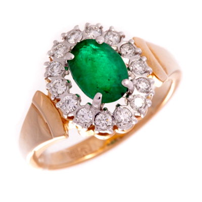 Золотое кольцо с изумрудом