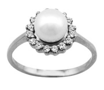 Серебряное кольцо с жемчугом