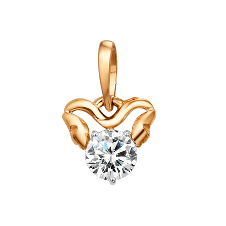 Золотая подвеска с фианитом