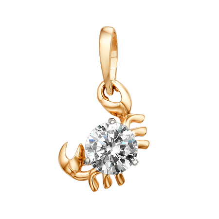 Золотая подвеска с фианитом