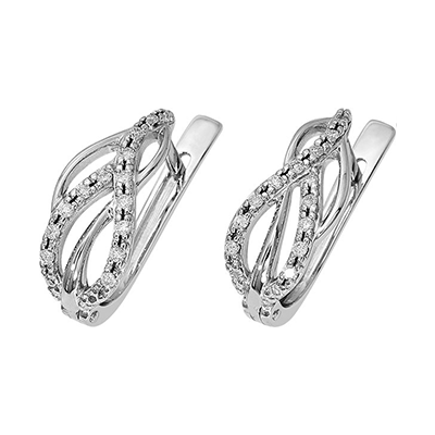 Серебряные cерьги классические с фианитом