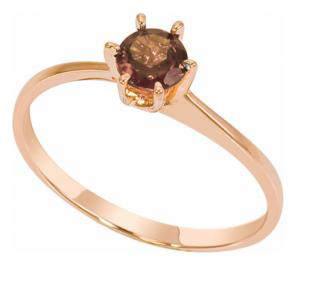 Золотое кольцо с раух-топазом