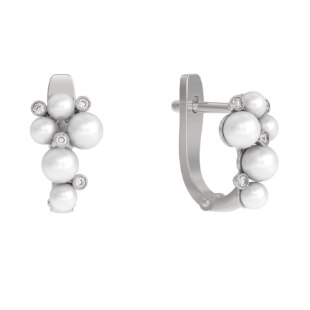 Серебряные cерьги классические с жемчугом