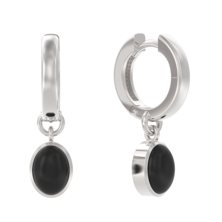 Серебряные cерьги висячие с агатом