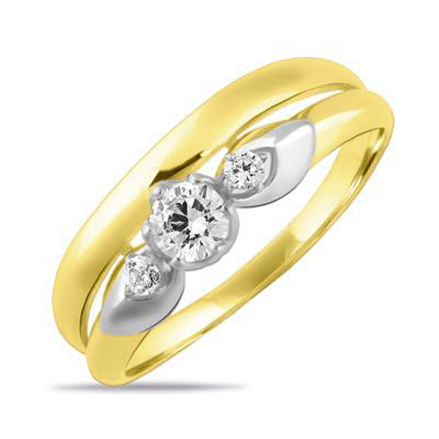 Кольцо из желтого золота с фианитом