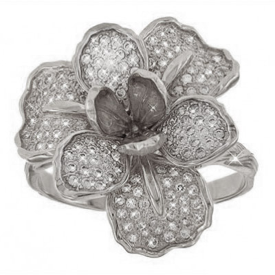 Серебряное кольцо с фианитом