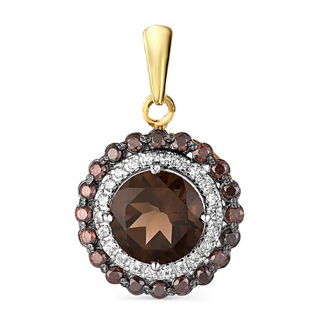 Подвеска из желтого золота с раух-топазом