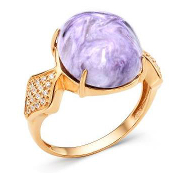 Золотое кольцо с чароитом