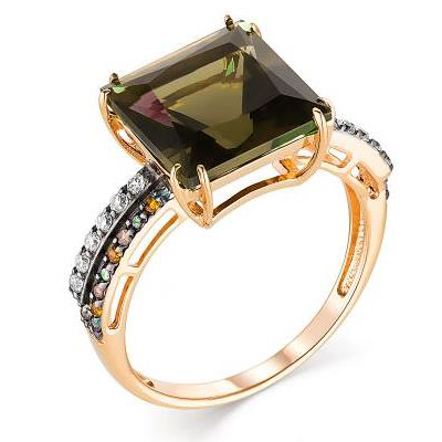 Золотое кольцо с султанитом